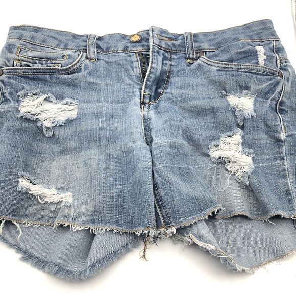 Dollhouse Distressed Cutoff Jean Shorts Size 3 Provocative Low Rise Frayed Hem - Picture 5 of 10